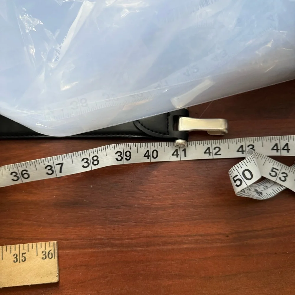 Van Heusen Black Belt with Silver Ring Detail Women’s Size M/L